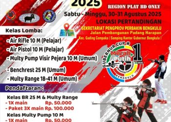 Lomba Menembak Piala Gubernur Bengkulu 2025 Digelar, Ini Jadwal dan Kelas yang Dipertandingkan