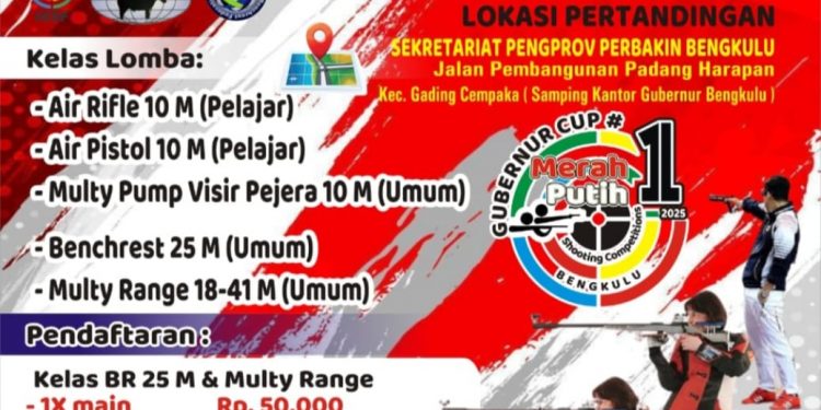 Lomba Menembak Piala Gubernur Bengkulu 2025 Digelar, Ini Jadwal dan Kelas yang Dipertandingkan