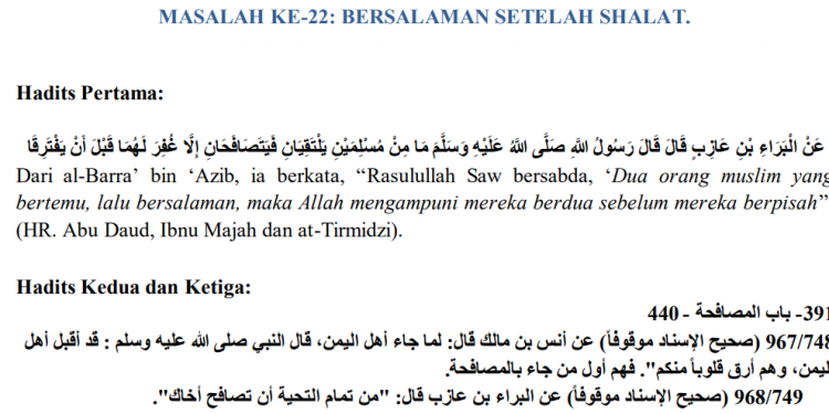 Bersalaman Setelah Shalat, Sunnah Rasulullah SAW: Simak Dalilnya di Sini