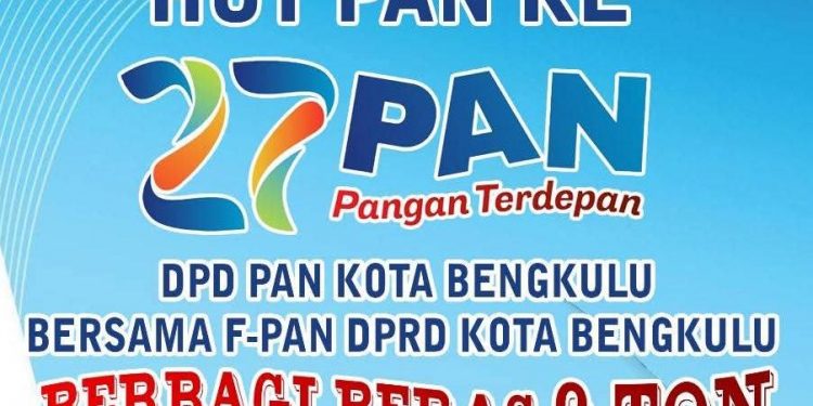 Jalan Santai Bertabur Beras dan Dooprize, 30 Agustus oleh PAN Kota Bengkulu
