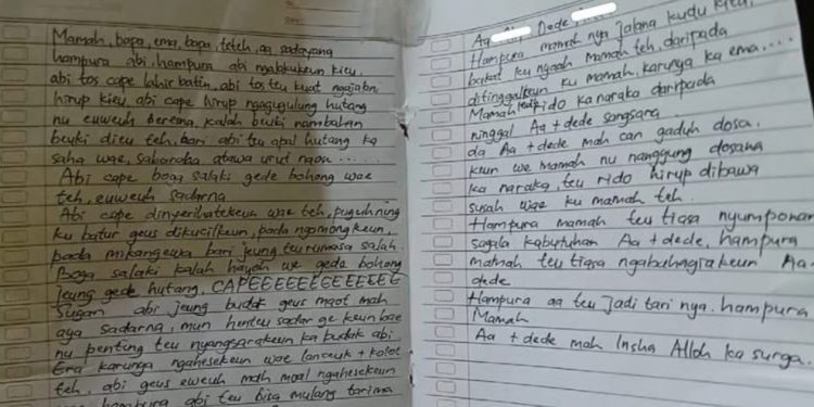 Wasiat Pilu Ibu Sebelum Mengakhiri Hidup Bersama Dua Anaknya