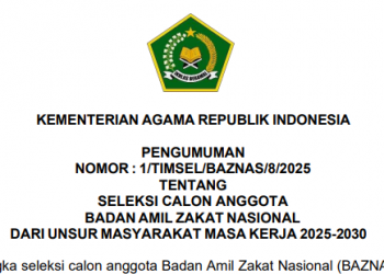 Pengumuman Prekrutan Pengurus BAZNAS