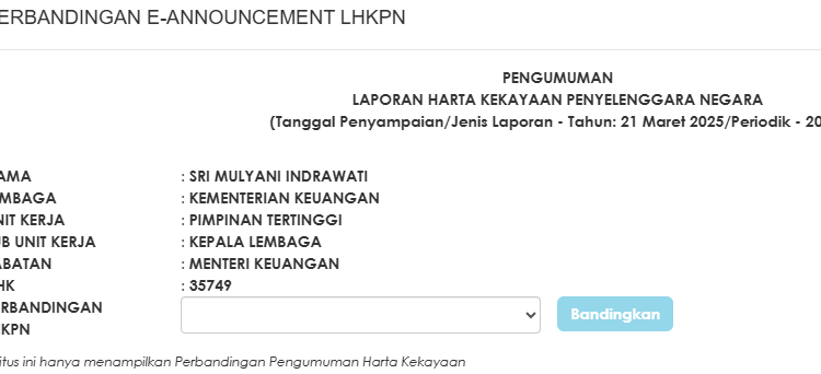 Harta Menteri Keuangan