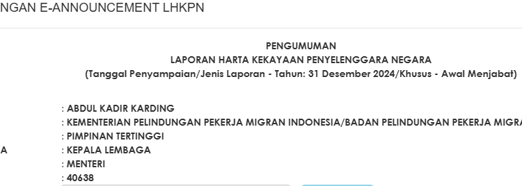 Akhir Jabatan, Harta Mantan Menteri Abdul Kadir Karding Rp16 M