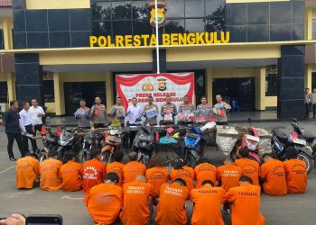 19 Pelaku Kejahatan Dibekuk, Polresta Bengkulu Ungkap Hasil Operasi Musang Nala 2025
