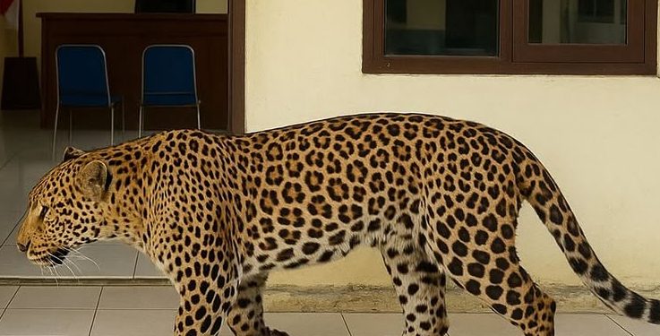 Heboh! Macan Tutul Liar Masuk Hotel, Tim Gabungan Evakuasi Tiga Jam