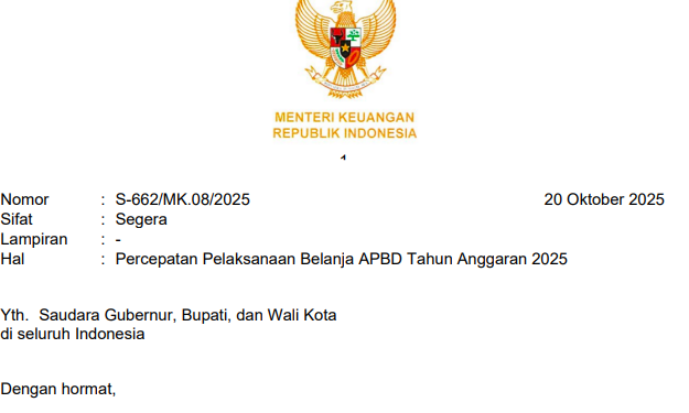 Menkeu Desak Daerah Cepat Serap Anggaran 2025