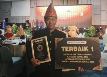 Kepala SMAN 5 Bengkulu Selatan Raih Juara I Kepala Sekolah Transformatif Tingkat Provinsi
