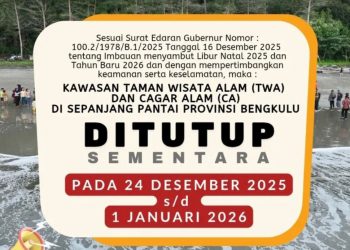 BKSDA Bengkulu Tutup Sementara 21 Kawasan Konservasi Pesisir Selama Libur Nataru, Ini Daftar Lokasinya