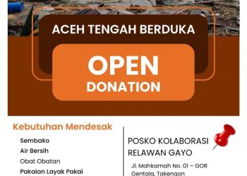 Posko Relawan Gayo Buka Donasi untuk Aceh Tengah