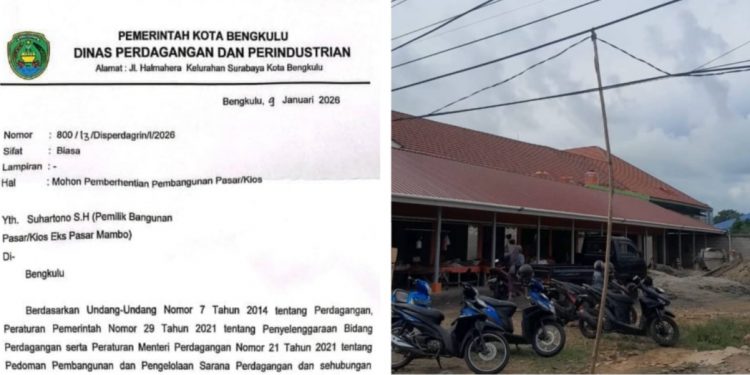 Pemkot Bengkulu Hentikan Sementara Pembangunan Eks Pasar Mambo, Ini Dasar Hukumnya