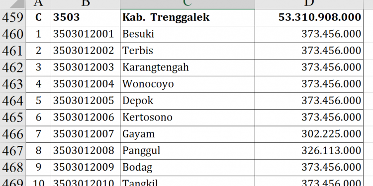 Dana Desa Trenggalek 2026 Tembus Rp53,3 Miliar